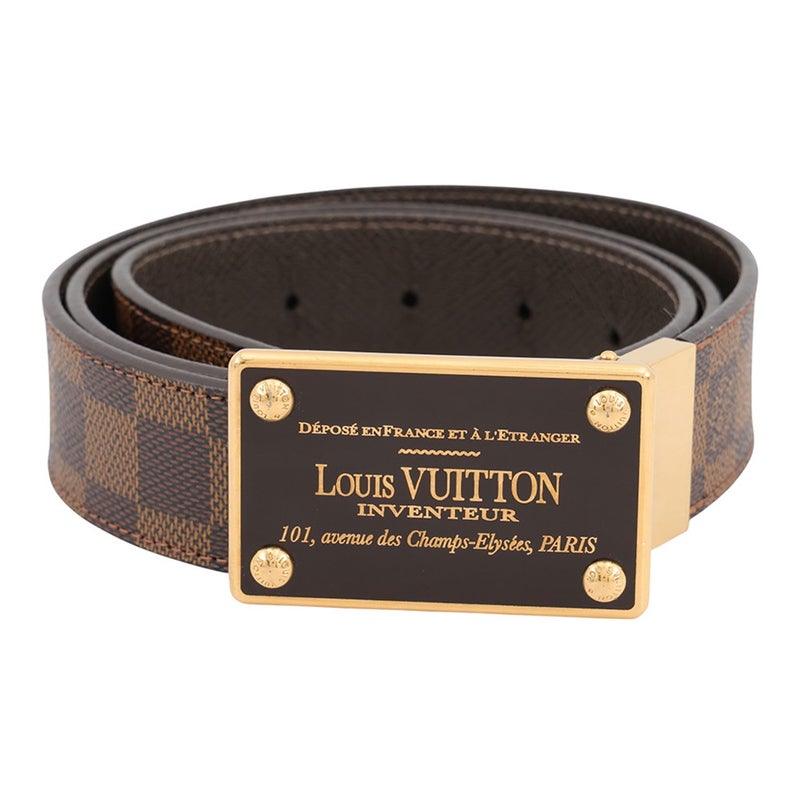 ルイヴィトン ベルト ダミエ・エベヌ サンチュール・アンヴァントゥール リバーシブル 35MM サイズ95 M9677 LOUIS VUITTON