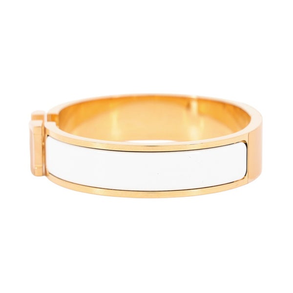 エルメス ブレスレット クリックH クリッククラックPM ホワイト/ゴールド金具 HERMES アクセサリー 白