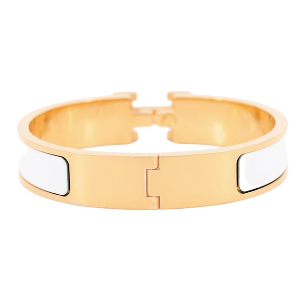 エルメス ブレスレット クリックH クリッククラックPM ホワイト/ゴールド金具 HERMES アクセサリー 白