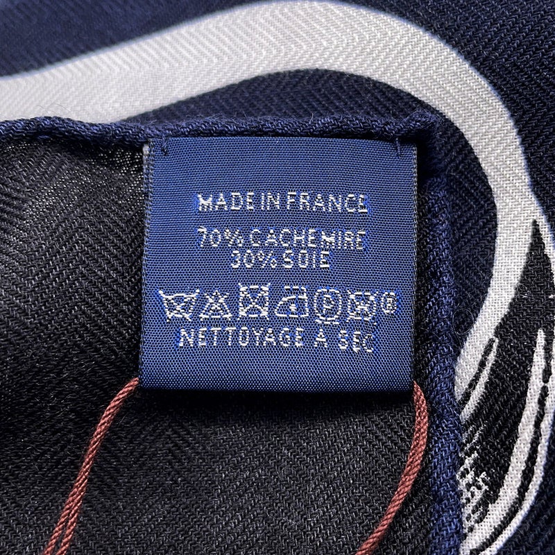 エルメス スカーフ カレH 100 アトラージュのバックル Bouclerie d'Attelage HERMES ストール 黒