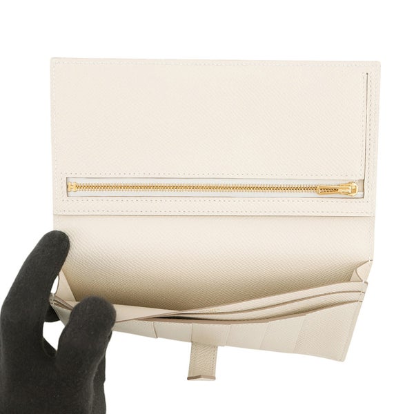 エルメス 長財布 ベアンスフレ マチ有りクレ/ゴールド金具 エプソン G刻印 財布