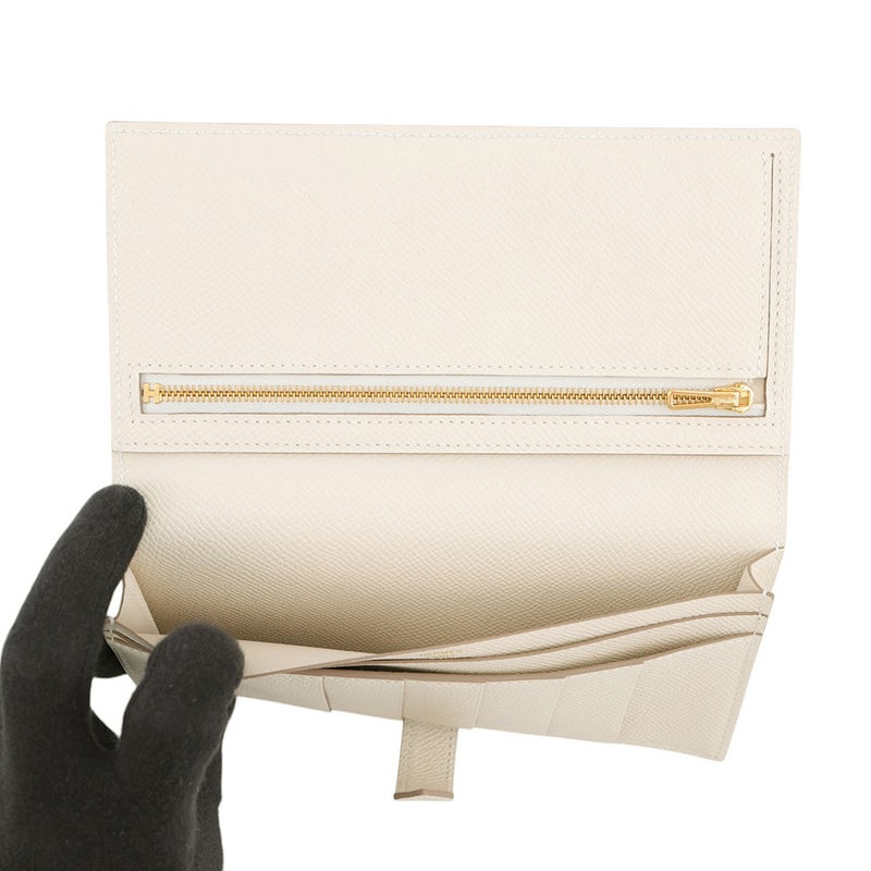 エルメス 長財布 ベアンスフレ マチ有りクレ/ゴールド金具 エプソン G刻印 財布