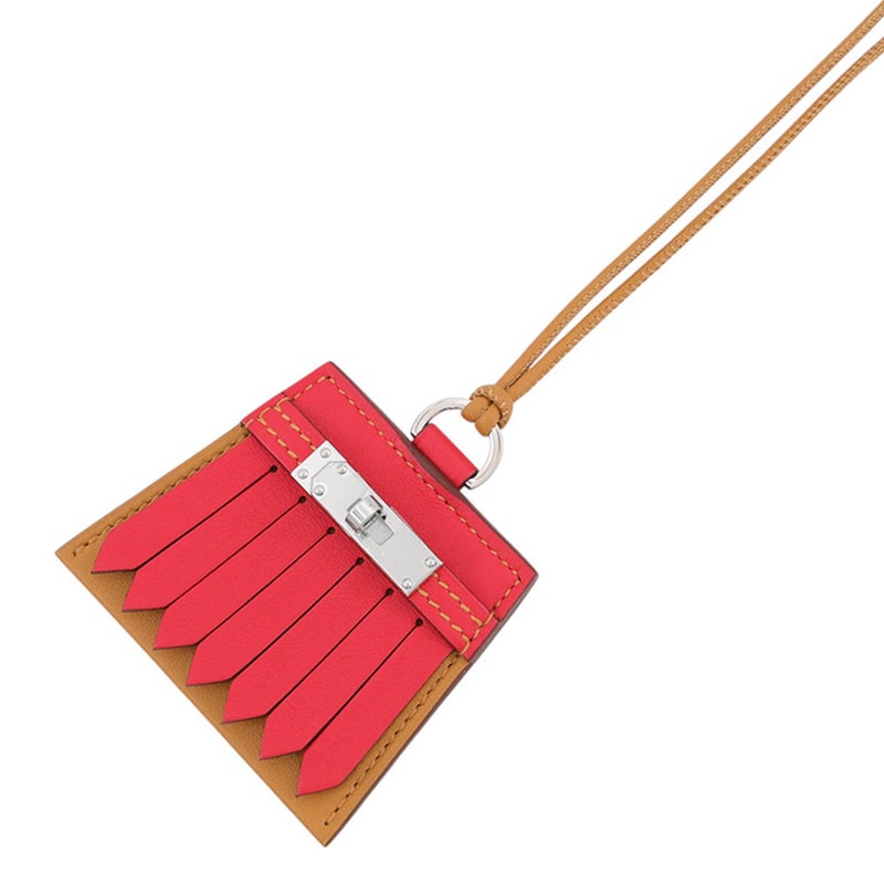 エルメス ネックレス モンプティケリー GM フリンジ セサミ/ルージュクー/シルバー金具 スイフト アクセサリー