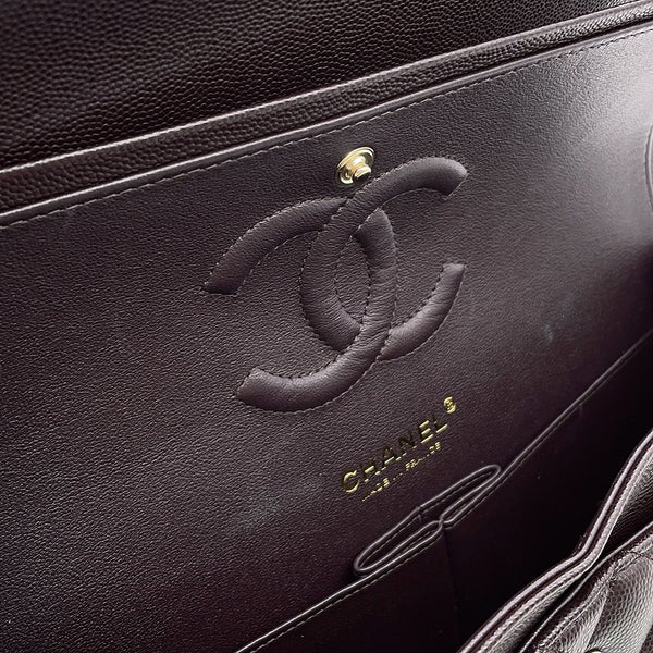 シャネル チェーンショルダーバッグ マトラッセ25 ココマーク キャビアスキン ダブルチェーン A01112 CHANEL