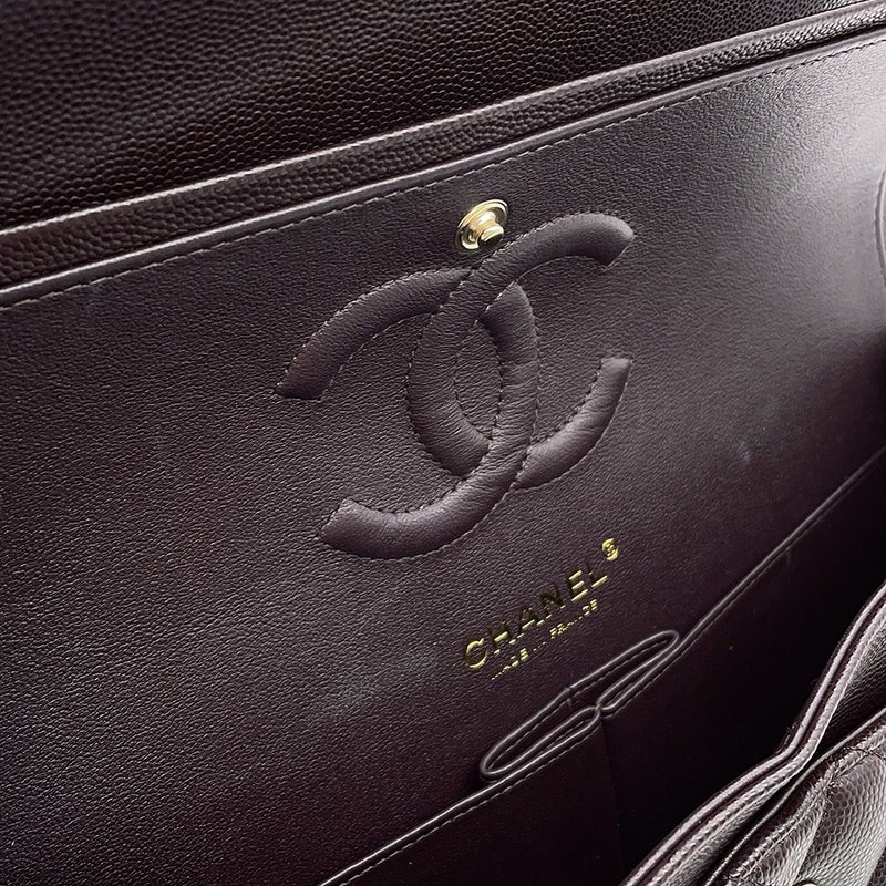 シャネル チェーンショルダーバッグ マトラッセ25 ココマーク キャビアスキン ダブルチェーン A01112 CHANEL