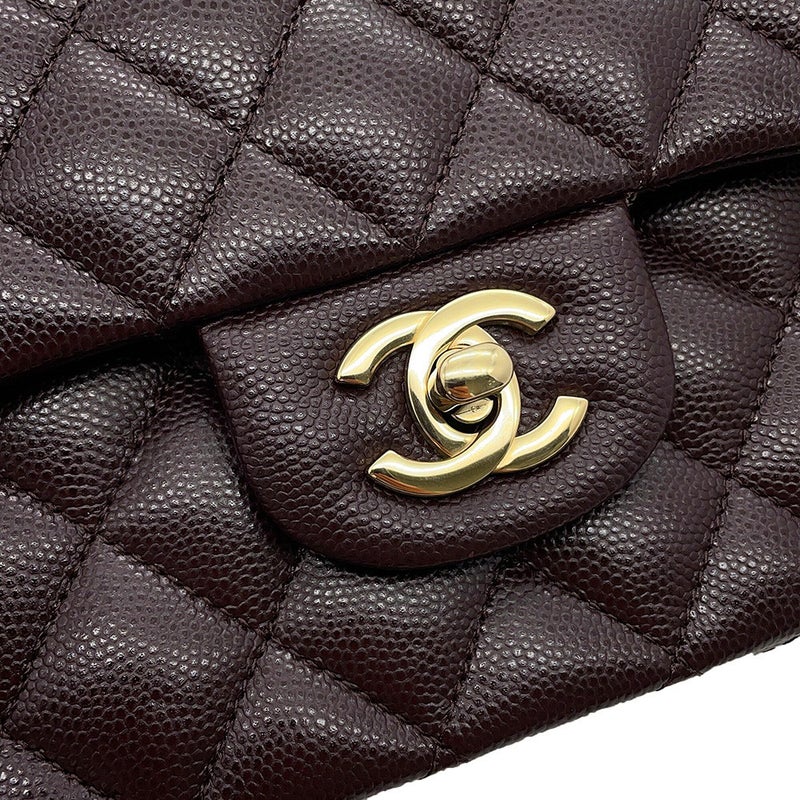 シャネル チェーンショルダーバッグ マトラッセ25 ココマーク キャビアスキン ダブルチェーン A01112 CHANEL