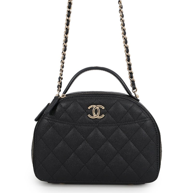 シャネル チェーンショルダーバッグ マトラッセ ココマーク キャビアスキン AP4438 CHANEL 黒