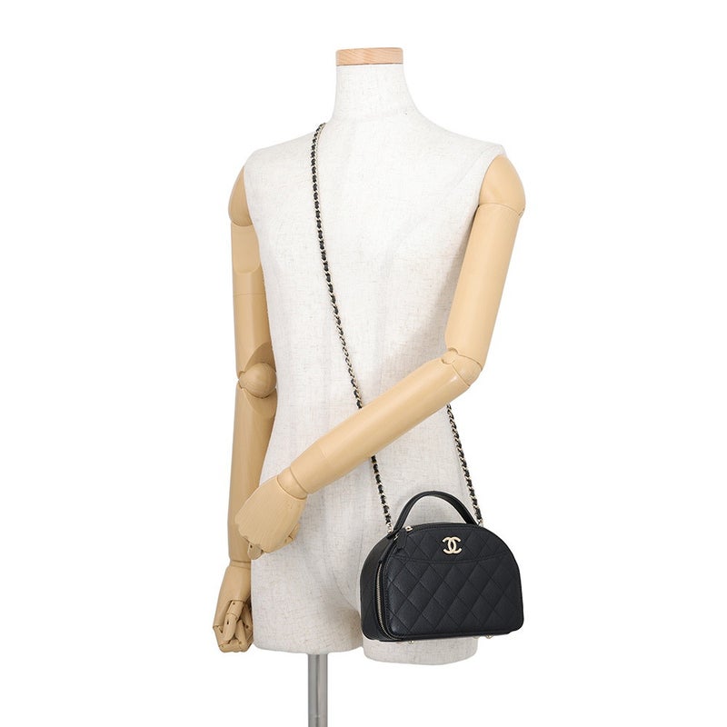 シャネル チェーンショルダーバッグ マトラッセ ココマーク キャビアスキン AP4438 CHANEL 黒