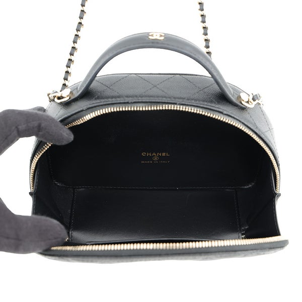 シャネル チェーンショルダーバッグ マトラッセ ココマーク キャビアスキン AP4438 CHANEL 黒