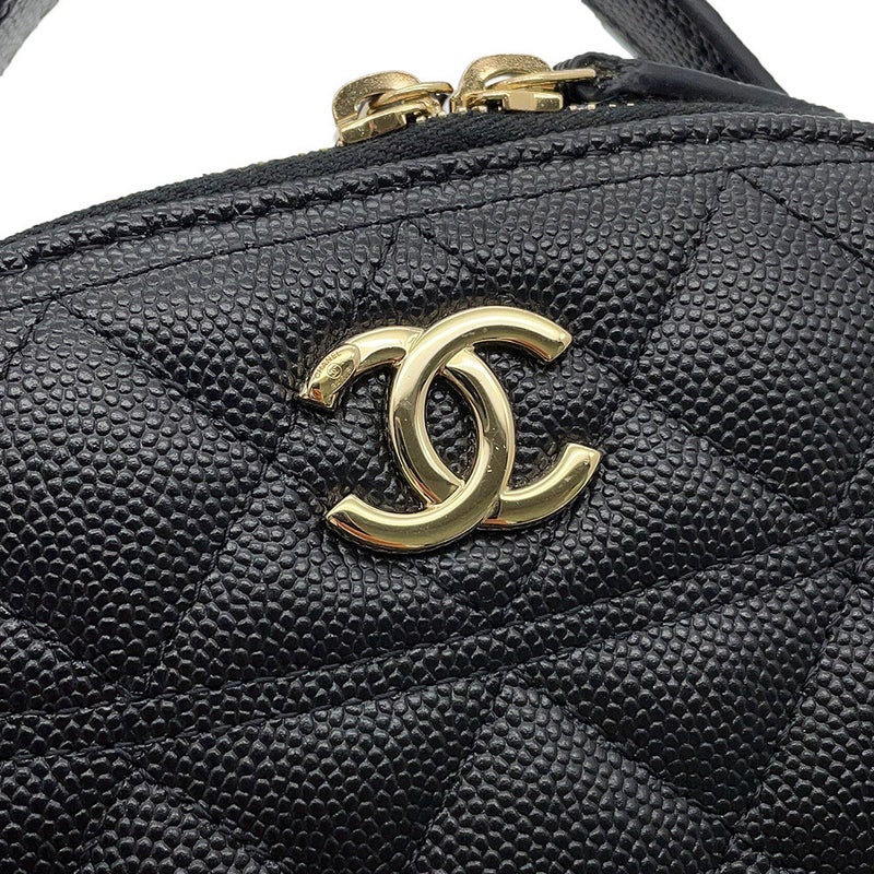 シャネル チェーンショルダーバッグ マトラッセ ココマーク キャビアスキン AP4438 CHANEL 黒