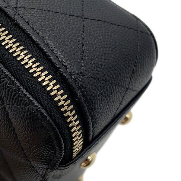シャネル チェーンショルダーバッグ マトラッセ ココマーク キャビアスキン AP4438 CHANEL 黒