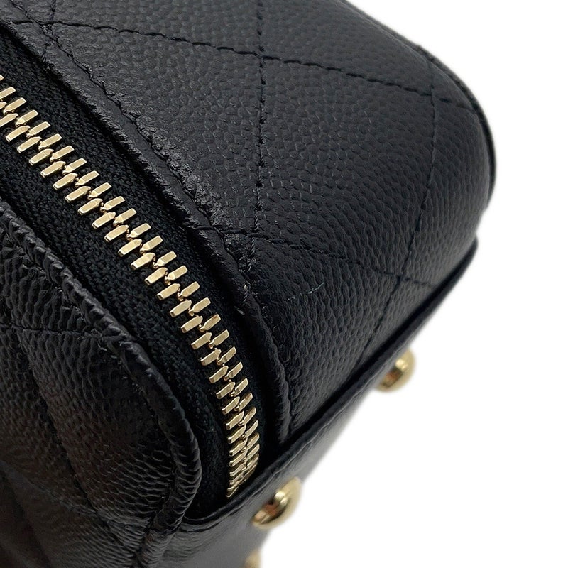 シャネル チェーンショルダーバッグ マトラッセ ココマーク キャビアスキン AP4438 CHANEL 黒