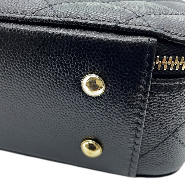 シャネル チェーンショルダーバッグ マトラッセ ココマーク キャビアスキン AP4438 CHANEL 黒