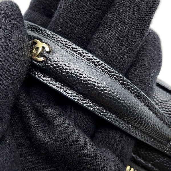 シャネル チェーンショルダーバッグ マトラッセ ココマーク キャビアスキン AP4438 CHANEL 黒