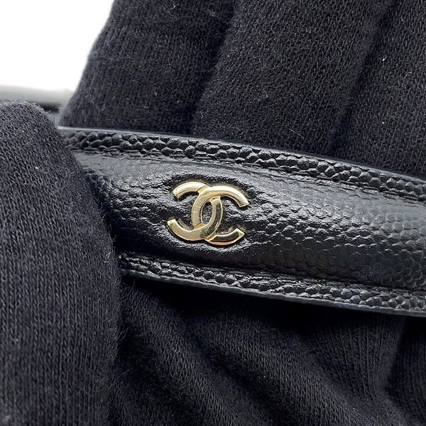 シャネル チェーンショルダーバッグ マトラッセ ココマーク キャビアスキン AP4438 CHANEL 黒