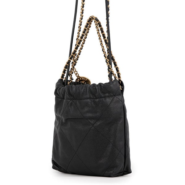 シャネル ハンドバッグ CHANEL22 ミニ ココマーク キャビアスキン AS3980 CHANEL 2wayショルダー 黒