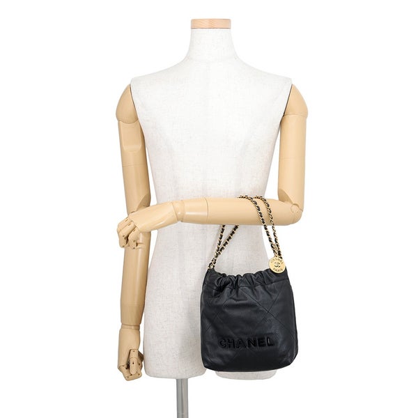 シャネル ハンドバッグ CHANEL22 ミニ ココマーク キャビアスキン AS3980 CHANEL 2wayショルダー 黒