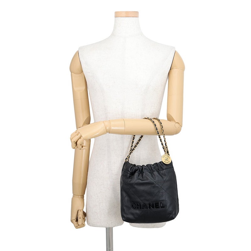 シャネル ハンドバッグ CHANEL22 ミニ ココマーク キャビアスキン AS3980 CHANEL 2wayショルダー 黒