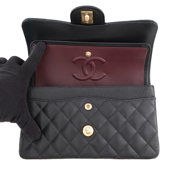 シャネル チェーンショルダーバッグ クラシック マトラッセ23 ココマーク キャビアスキン A01113 CHANEL 黒
