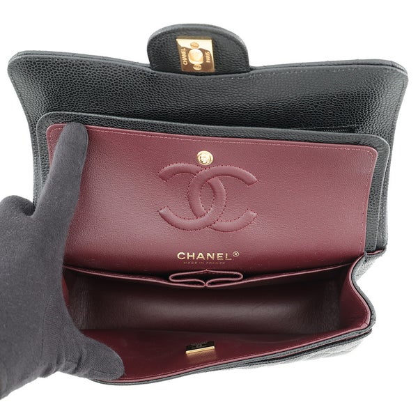 シャネル チェーンショルダーバッグ クラシック マトラッセ23 ココマーク キャビアスキン A01113 CHANEL 黒