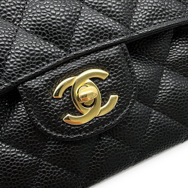 シャネル チェーンショルダーバッグ クラシック マトラッセ23 ココマーク キャビアスキン A01113 CHANEL 黒