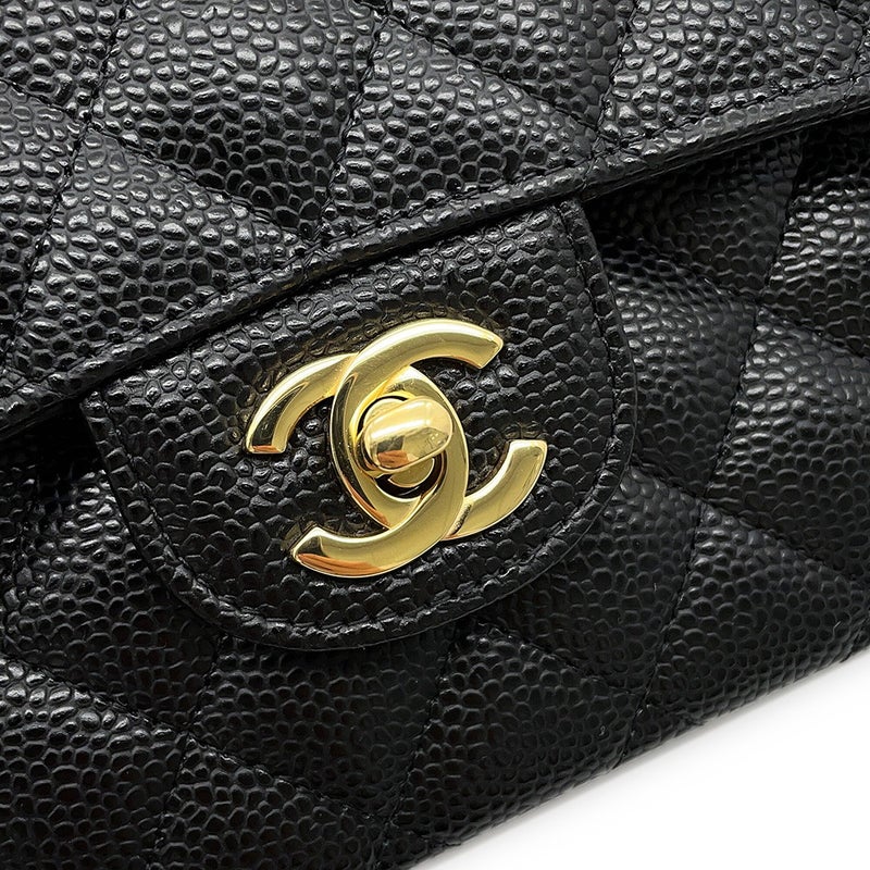 シャネル チェーンショルダーバッグ クラシック マトラッセ23 ココマーク キャビアスキン A01113 CHANEL 黒