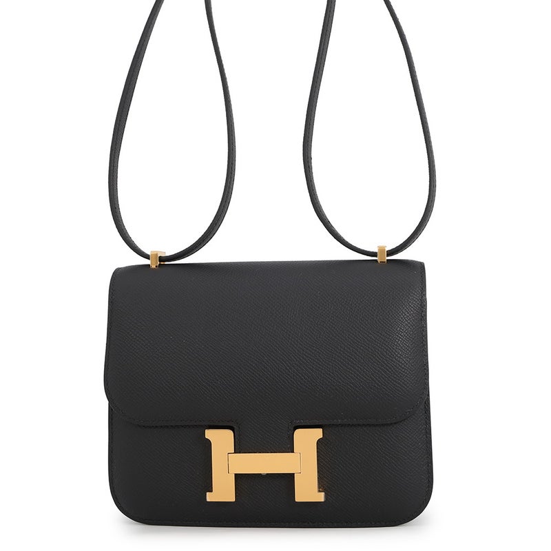 エルメス ショルダーバッグ ミニ コンスタンス3 ミロワール ブラック/ゴールド金具 エプソン G刻印 HERMES 黒