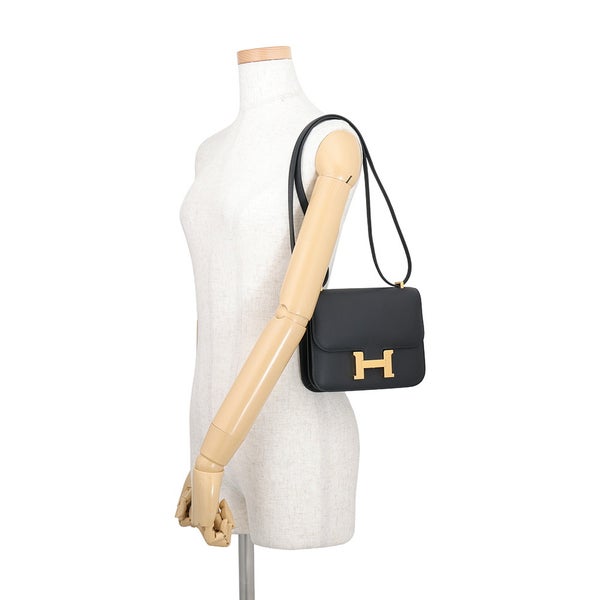 エルメス ショルダーバッグ ミニ コンスタンス3 ミロワール ブラック/ゴールド金具 エプソン G刻印 HERMES 黒