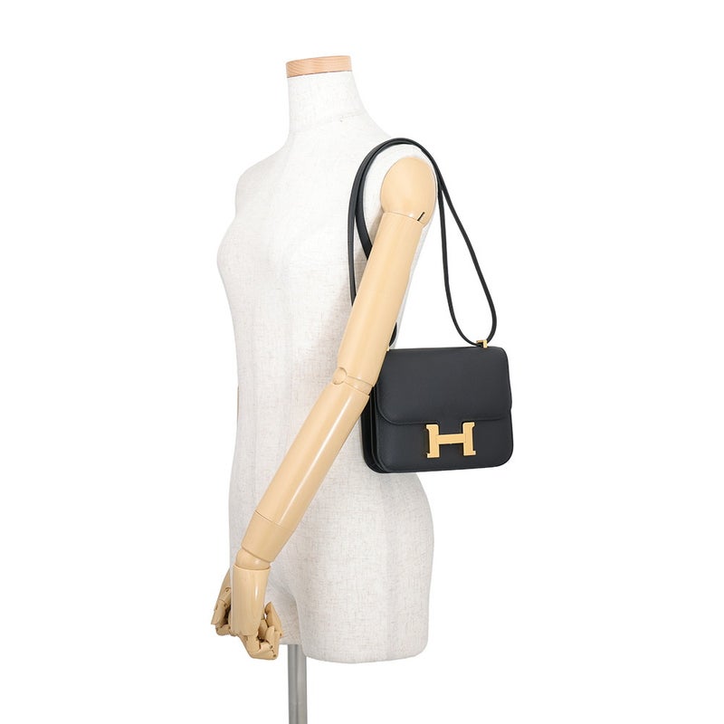 エルメス ショルダーバッグ ミニ コンスタンス3 ミロワール ブラック/ゴールド金具 エプソン G刻印 HERMES 黒