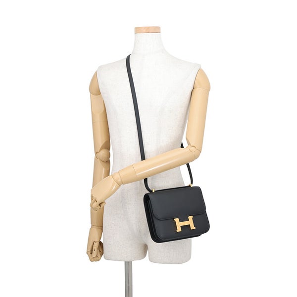 エルメス ショルダーバッグ ミニ コンスタンス3 ミロワール ブラック/ゴールド金具 エプソン G刻印 HERMES 黒