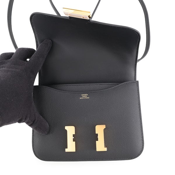 エルメス ショルダーバッグ ミニ コンスタンス3 ミロワール ブラック/ゴールド金具 エプソン G刻印 HERMES 黒