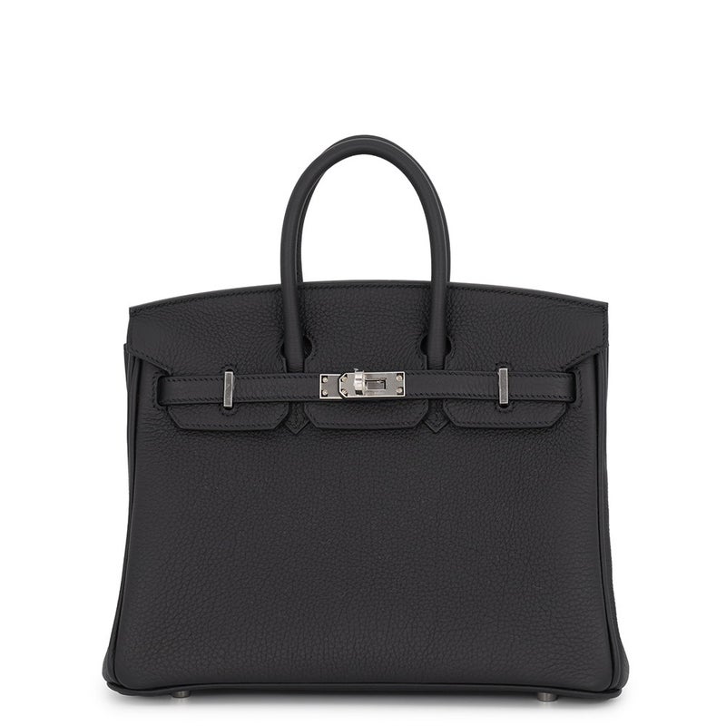 エルメス バーキン25 ブラック/シルバー金具 トゴ G刻印 HERMES Birkin ハンドバッグ 黒
