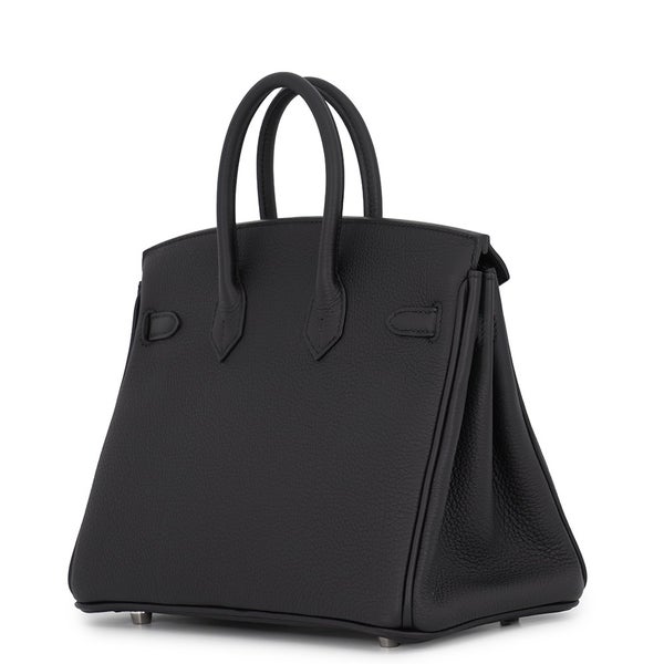 エルメス バーキン25 ブラック/シルバー金具 トゴ G刻印 HERMES Birkin ハンドバッグ 黒