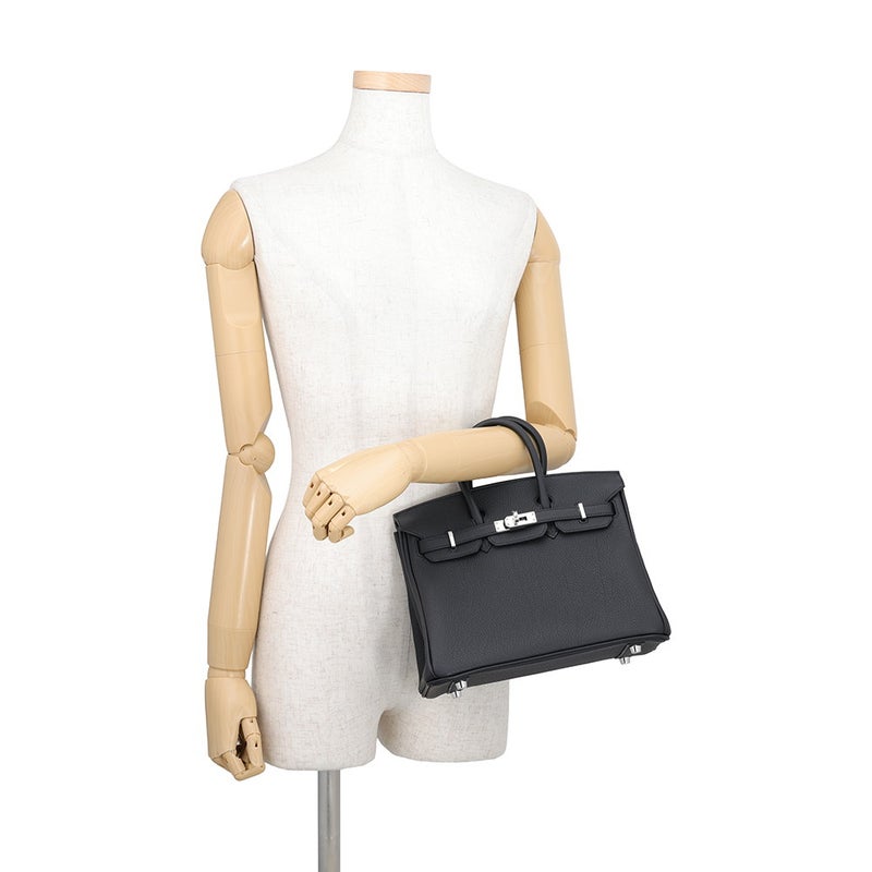 エルメス バーキン25 ブラック/シルバー金具 トゴ G刻印 HERMES Birkin ハンドバッグ 黒