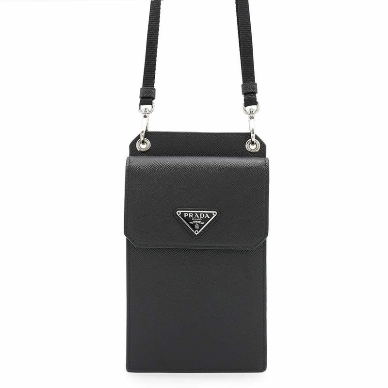 プラダ スマートフォンホルダー サフィアーノレザー 2ZH068 PRADA カードホルダー 黒