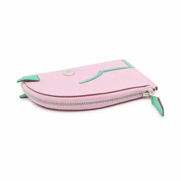 エルメス コインケース パドック ウォレット モーヴシルベストル/ミント/シルバー金具 シェブルミゾル U刻印