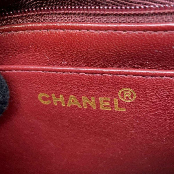シャネル チェーンショルダーバッグ Vステッチ シェブロン ラムスキン CHANEL バッグ 黒