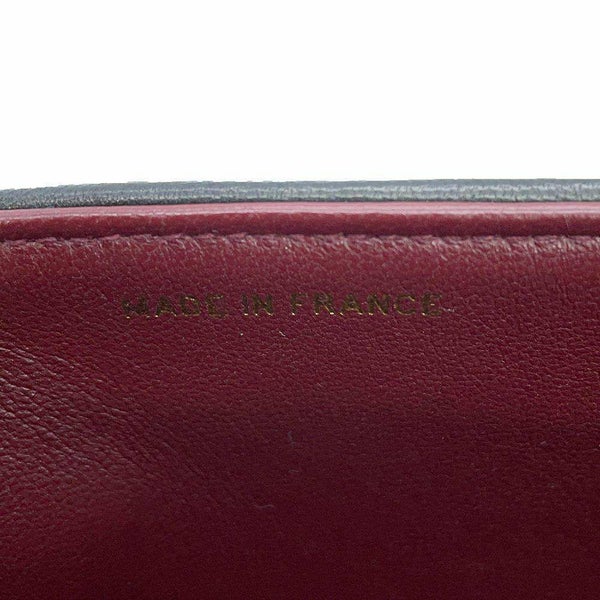 シャネル チェーンショルダーバッグ Vステッチ シェブロン ラムスキン CHANEL バッグ 黒