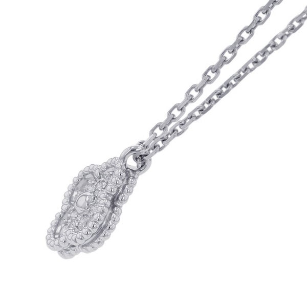 ヴァンクリ ネックレス スウィート アルハンブラ ペンダント ダイヤモンド 12P 計0.08ct K18WGホワイトゴールド VCARO85900