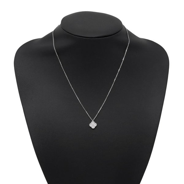 ヴァンクリ ネックレス スウィート アルハンブラ ペンダント ダイヤモンド 12P 計0.08ct K18WGホワイトゴールド VCARO85900