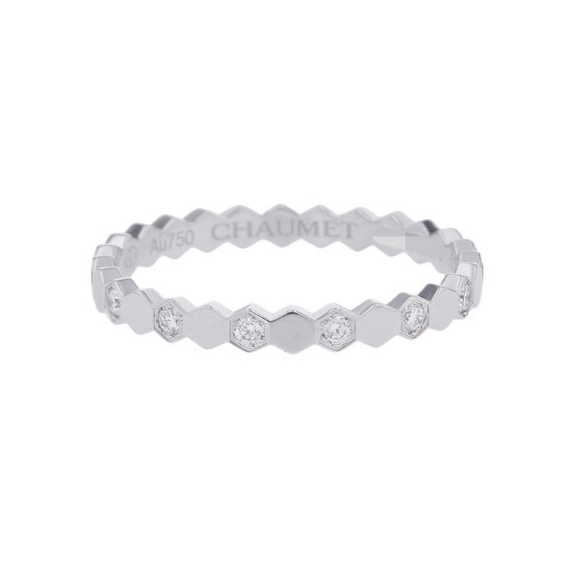 ショーメ リング ビー ドゥ ショーメ コレクション ダイヤ 14P 計0.21ct K18WG サイズ55 081890 Chaumet 指輪 ビー マイ ラブ ハニカム