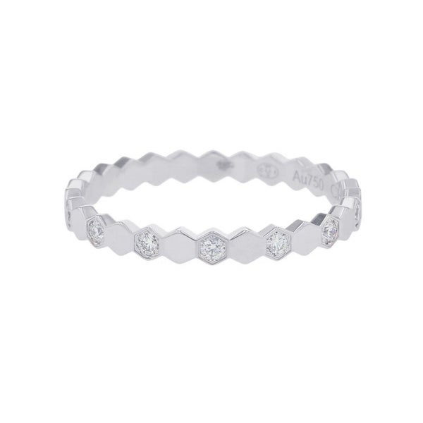 ショーメ リング ビー ドゥ ショーメ コレクション ダイヤ 14P 計0.21ct K18WG サイズ55 081890 Chaumet 指輪 ビー マイ ラブ ハニカム