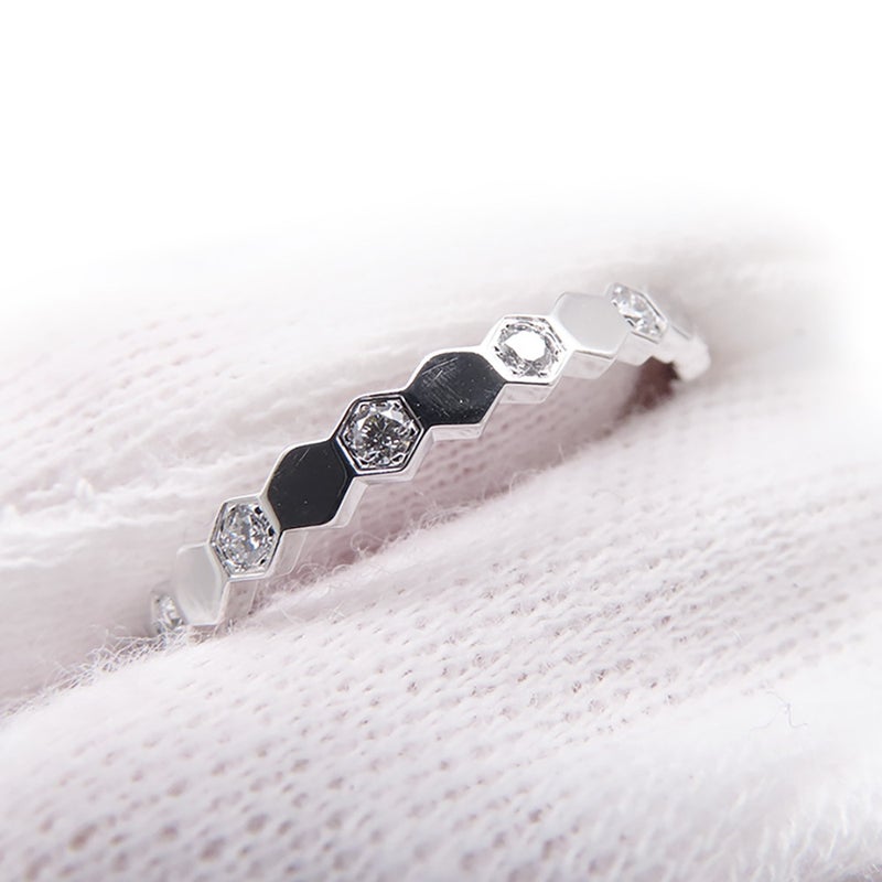 ショーメ リング ビー ドゥ ショーメ コレクション ダイヤ 14P 計0.21ct K18WG サイズ55 081890 Chaumet 指輪 ビー マイ ラブ ハニカム