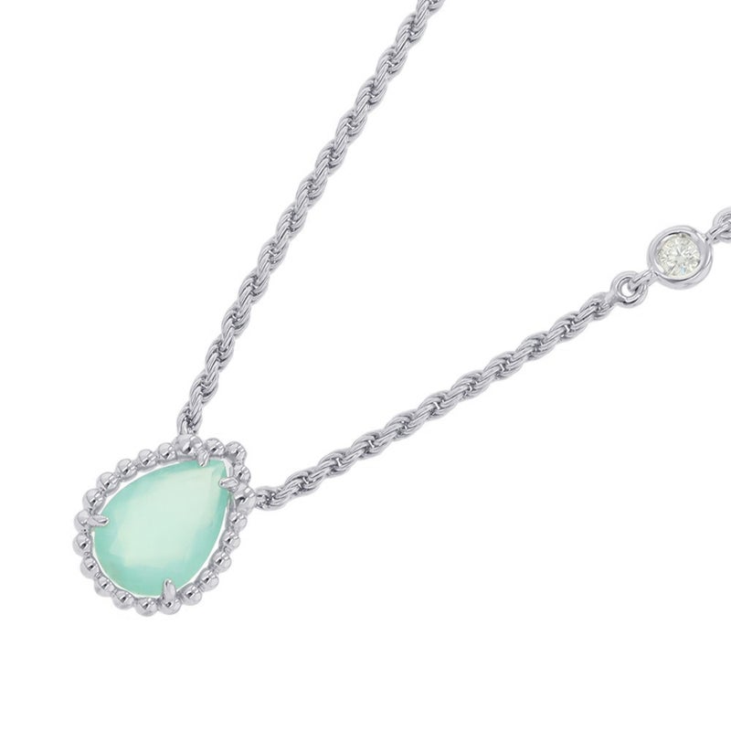 ブシュロン ネックレス セルパンボエム ペンダント エクストラスモール アクアプレーズ 1P 0.78ct/ダイヤ 1P 計0.03ct K18WG JPN00654
