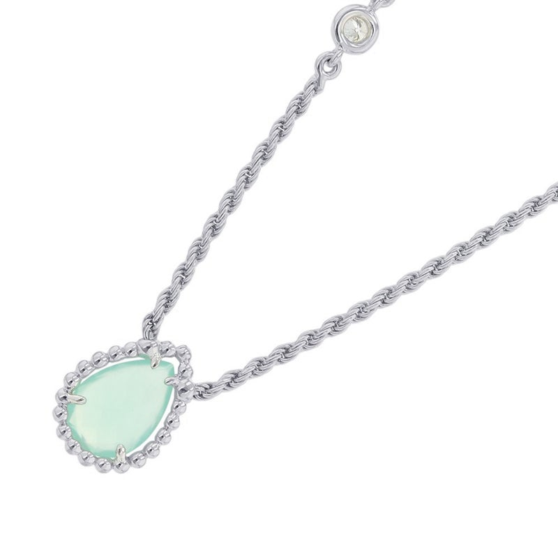 ブシュロン ネックレス セルパンボエム ペンダント エクストラスモール アクアプレーズ 1P 0.78ct/ダイヤ 1P 計0.03ct K18WG JPN00654