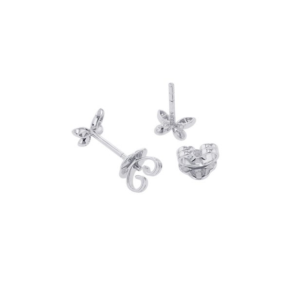 グラフ ピアス パヴェ バタフライ ダイヤモンド プティ スタッド イヤリング ダイヤ 計0.08ct K18WGホワイトゴールド RGE1563