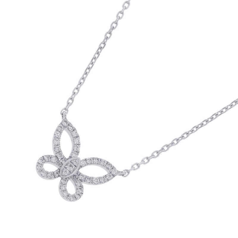 グラフ ネックレス ミニ バタフライ シルエット ダイヤモンド ペンダント ダイヤ 計約0.15ct K18WGホワイトゴールド GP56081