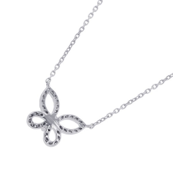 グラフ ネックレス ミニ バタフライ シルエット ダイヤモンド ペンダント ダイヤ 計約0.15ct K18WGホワイトゴールド GP56081