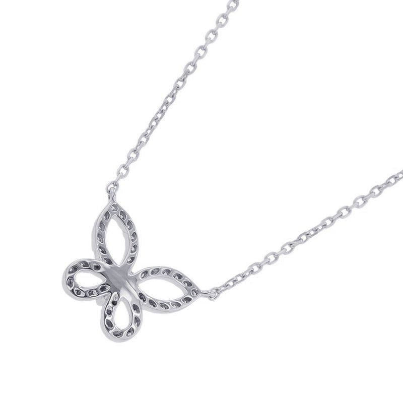 グラフ ネックレス ミニ バタフライ シルエット ダイヤモンド ペンダント ダイヤ 計約0.15ct K18WGホワイトゴールド GP56081