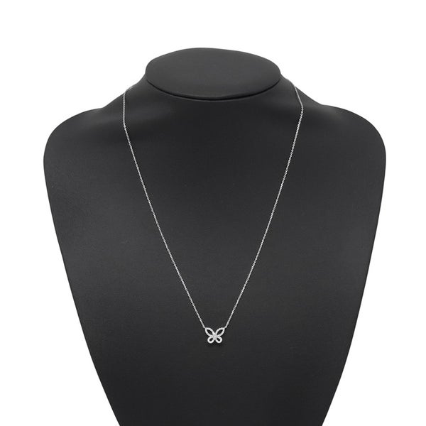 グラフ ネックレス ミニ バタフライ シルエット ダイヤモンド ペンダント ダイヤ 計約0.15ct K18WGホワイトゴールド GP56081